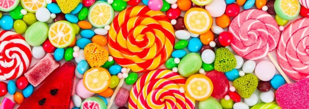 Panier complet de bonbons